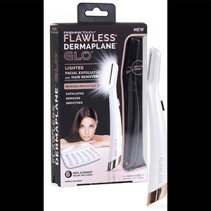 Flawless Electric Dermaplane Glo LED Dry Shave Clean Pores White & Rose Gold 6pk